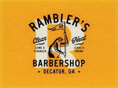 the logo for rambler's barbe shop