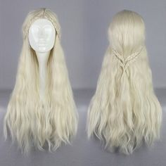 Synthetic Fiber, About 60cm Hiar Stail, Daenerys Targaryen Wig, Daenerys Targaryen Hair, Khaleesi Cosplay, Daenerys Hair, Daenerys Targaryen Costume, Targaryen Cosplay, Daenerys Targaryen Cosplay, Game Of Thrones Daenerys Targaryen