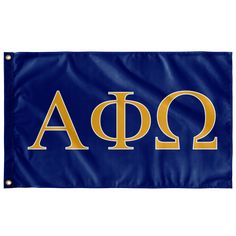 a blue and gold phi phi phi flag