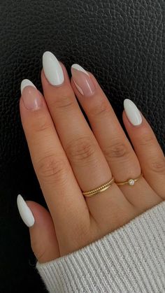 s Simple Gel Nails, Casual Nails, Simple Acrylic Nails, Classy Acrylic Nails, Cute Gel Nails, White Nail, Short Acrylic Nails Designs, Classy Nails, Pretty Acrylic Nails