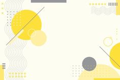 an abstract yellow and grey background with circles, lines, and dots in the center