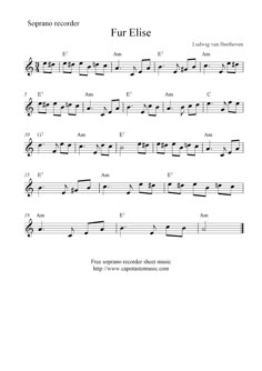 sheet music with the words fur elise on it