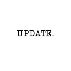 the word update written in black on a white background