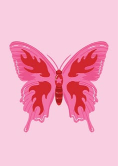 a pink and red butterfly on a pink background