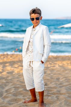 Boys wedding linen suit/ Summer formal wear kids linen outfit/ Communion toddler boy linen suit set/ 3 pieces kids stylish linen dress suits White Cotton Summer Suit, White Linen Suits For Spring, Casual Linen Suits For Summer, Casual Linen Summer Suits, White Summer Suits With Pockets, White Single Breasted Sets For Spring, White Single Breasted Set For Spring, White Linen Summer Sets, White Single-breasted Sets For Spring