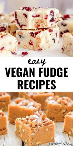 easy vegan fudge recipe with text overlay