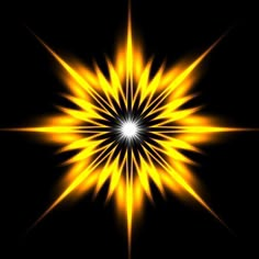 an abstract yellow and black background with stars in the center, on a black background