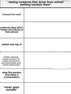 a table that has some information about the rules for walking towards school and other things to do