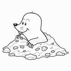 a black and white drawing of a sea lion sitting on top of a piece of pizza