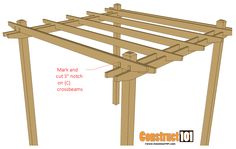 an image of a wooden structure with instructions on how to build it and where to put the