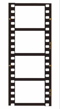 an empty film strip on a white background