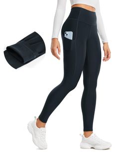 PRICES MAY VARY. Design for Daily wear Soft thermal fleece lined, slick finish, four-way stretch, moderate compression High rise. 28'' inseam Interior drawstring. Side pockets for storage Thermal Fleece Lined collection can beat the chill, trap the heat. With the fleece lining interior and smooth, fast-drying exterior, these full-length leggings with U seam can retain body heat and keep warm in chill days CRZ YOGA leggings offers you freshness in summer and warmth in winter.
 These Fleece Lined Crz Yoga Leggings, Website Photoshoot, Yoga Leggins, Gym Leggings Women, Crz Yoga, Fleece Lined Leggings, Leggings Fitness, Lined Leggings, Winter Running