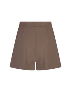 Composition: Acetate/virgin Wool/elastane Chic Structured Summer Bottoms, Chic Brown Short Length Bottoms, Chic Short Length Brown Bottoms, Chic Brown Short Bottoms, Chic High-waist Elastane Shorts, Chic High Waist Elastane Shorts, Chic Elastane Shorts With Short Inseam, Brown Shorts For Workwear, Fitted Brown Bottoms With Short Inseam