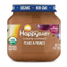 organic happy baby pears & prunes spread, 8 ounce jar - case of 6