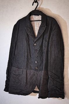 HALLELUJAH (ハレルヤ) "1800年代 羊飼いジャケット" Black/ - maktub Silk Jacket, Mens Street Style, Cotton Linen, Women's Blazer, Vintage Outfits, Coats Jackets, Street Style, Blazer