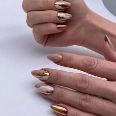 Fabulous Nails, Pretty Acrylic Nails, Fancy Nails, Manicure E Pedicure, Best Acrylic Nails, Gold Nails, Gorgeous Nails, Perfect Nails