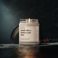 Smells Like a Badass Lash Boss - Scented Candle 🎉 Searching for the ultimate gift for the lash boss in your life? Look no further! Our Smells Like a Badass Lash Boss candle, with the empowering phrase: Enjoy the sweet aroma of 100% badass lash boss!, is the perfect way to show appreciation to your favorite lash entrepreneur. Whether you're a client wanting to say thank you, or a friend or family member looking for a unique decor touch for a lash boss's workspace, this candle is a must-have! 💖 Lash Boss, Lash Salon, Cotton Blossom, Boss Gift, Orange Spice, Apple Harvest, Cinnamon Vanilla, Salon Decor, Glass Vessel