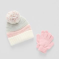 Ensure her head and hands stay warm when it's cold outside with this cute 2-piece Capelli of N.Y. big girls set. Made from a lightweight knit fabric, it includes a cuffed beanie topped with a pom and matching pink gloves. # Pieces In Set: 2Included: 1 Glove(s), 1 Hat(s)Features: CuffedWarmth Factor: LightweightFiber Content: 100% AcrylicFabric Description: KnitCare: Tumble Dry, Machine WashCountry of Origin: Imported Doll Hats, Pink Gloves, Cuffed Beanie, Doll Hat, Kid Toys, Its Cold Outside, It's Cold, Lightweight Knit, Color Ivory