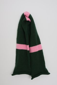 Pink& Green Scrap Knit Scarf, made with love <3 45 inches long  5 inches wide Knit Scarf, Made With Love, Scarf Wrap, Color Combinations, Pink And Green, Knitted Scarf, Scarf Accessory, With Love, Yarn