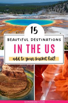 15 most beautiful places to travel in the US, perfect for your bucket list or a scenic road trip. Best Places To Travel In Us, Places To Travel In The Us, Beautiful Places In America, Beach Vacation Spots, Cheap Vacations, Vacations In The Us, Usa Bucket List, Places In Usa, North America Travel Destinations