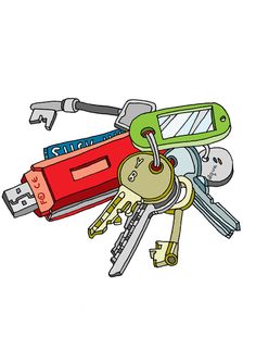 a bunch of keys that are sitting on top of each other in the shape of a keychain