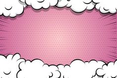 an empty pink background with white clouds