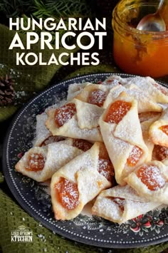 traditional hungarian apricot kolaches on a plate