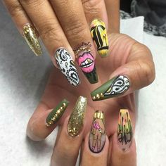 follow @onlyonejas for more pins ; dailyyyy Hood Nails, Beach Nails Art, Coffin Nail Ideas, Nail Nail Designs, Nail 2023, 2023 Beach, Halloween Coffin, Pinterest Nails, Nail Candy