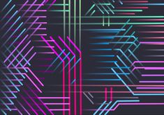 an abstract background with lines and shapes in pink, purple, blue, and green