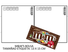 a chocolate bar with m & m's logo on the front and back side