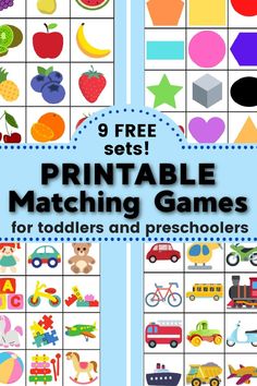 printable matching games for toddlers and preschoolers