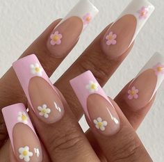 flower nails, medium nail ideas, spring nail inspo 2024, nail trends 2024, nail design, pretty nails, pink nails, detail nails, unique nails, cute nail inspo Carcase Iphone, Kawaii Spring, Spring Acrylic Nails, Nails 2022, Colored Acrylic Nails, Summery Nails, Nails Spring