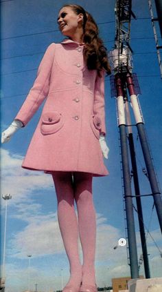 Retro Coat, Pink Coat, Mod Fashion