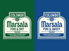 two bottles of marsala and pine sweetener on a blue and green background