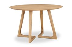 a round wooden table with two legs and a circular top, on an isolated white background