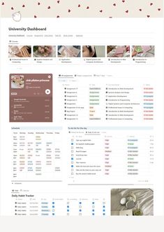 the website page for university dashboard Notion University Dashboard, University Notion, College Notion, Notes Outline, Notion Inspiration, Study Planner Free, Aesthetic University, Notion Library
