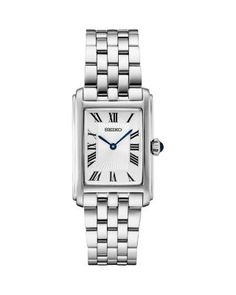 Seiko Watch Essentials Watch, 22mm  | Bloomingdale's Jewelry & Accessories Seiko Essentials, Rectangle Watch, Silver Watches Women, Seiko Watch, Seiko Watches, Christmas List, Silver Watch, White Silver, Womens Watches