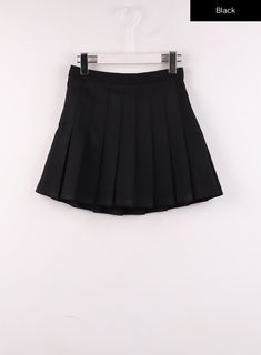 solid-skater-skirt-ij430 / Black Trendy Black Pleated Tennis Skirt, Black Casual Tennis Skirt With Accordion Pleats, Trendy Fitted Skirt For School, Preppy Pleated Tennis Skirt For Fall, School Uniform Mini Skirt With Pleats, Black Cotton Mini Pleated Skirt, Trendy Black Pleated Mini Skirt, Pleated Mini Skort For School, Black School Skirt For Spring