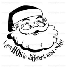 a black and white drawing of santa claus