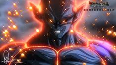 an anime character is reading a book with flames coming out of his chest and head