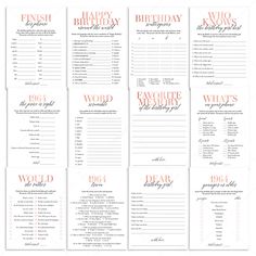 Born In 1964 60th Birthday Party Games Bundle For Women by LittleSizzle Birthday Scattergories, Fun Birthday Games, 30th Birthday Party Games, 21st Birthday Party Games, 40th Birthday Party Games, 50th Birthday Games, Girls Birthday Party Games, 50th Birthday Party Games, 75th Birthday Parties