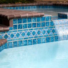 Aquamarine, 3 x 3 | TITAN-333 | Fujiwa Porcelain Pool Tile Pool Tile And Coping, Pool Tile Ideas, Decorative Pool Tiles, Pool Colours, Porcelain Pool Tile, Waterline Pool Tile, Arizona Pools, Pool Tile Designs, Pool Paving