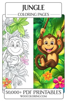 Dive into the vibrant world of Cute Jungle Coloring Pages! Bring adorable jungle critters to life with your creativity. Perfect for kids and adults alike, these fun-filled coloring pages feature playful monkeys, lush foliage, and blooming flowers. Start your coloring adventure today and unleash your artistic flair!