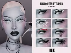 an image of a woman's face with halloween eyeliners