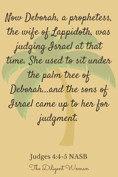 a palm tree with the words judges 4 - 5 nabs on it and an image of