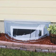 This round bubble window well cover from Shape Products is constructed from medium-weight plastic. It protects against rain, leaves, insects, dirt, pests, and all kinds of debris, keeping your window wells clean, functional, and safe for your family. No installation hardware is included with this package. Please see the installation instruction below. SHAPE PRODUCTS 39-in W x 17-in D x 15-in H Off-White Round Plastic Window Well Cover | 3917CBT Egress Window Well Covers, Bubble Window, Egress Window Well, Basement Window Well, Well Covers, Window Well Cover, Well Cover, Egress Window, Window Well