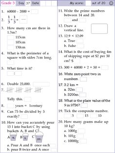 two worksheets showing the same number of numbers and how to use them for each