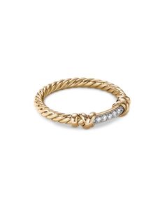 David Yurman Petite Helena Wrap Band Ring in 18K Yellow Gold with Diamonds, 4mm David Yurman Engagement Ring, Jewelry Goals, Cute Promise Rings, David Yurman Ring, Stack Rings, Multicolor Jewelry, Jewellery Rings, Luxury Jewellery, Dope Jewelry