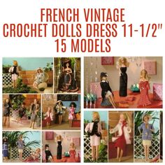 an advertisement for the french vintage crochet dolls dress 11 - 12 models