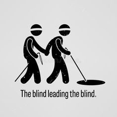 two stickers that say the blind leading the blind